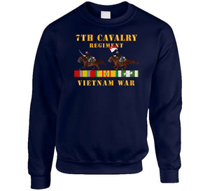 Army - 7th Cavalry Regiment - Vietnam War Wt 2 Cav Riders And Vn Svc X300 T Shirt