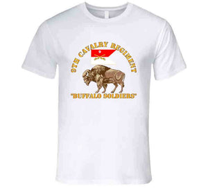 Army - 9th Cavalry Regiment - Buffalo Soldiers W 9th Cav Guidon Long Sleeve T Shirt