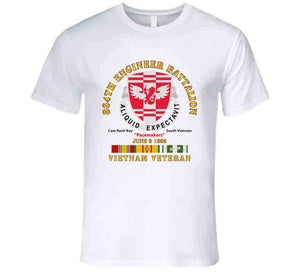 864th Engineer Bn - June 9 1965 - Vietnam Vet W Vn Svc - W Blk T Shirt