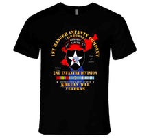 Load image into Gallery viewer, Army - 1st Ranger Inf Company - 2nd Id W Map W Korea Svc X 300 T Shirt
