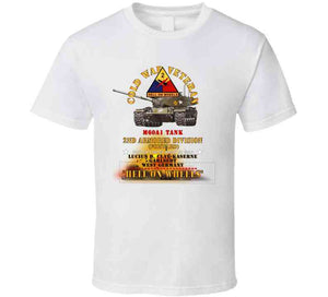 Army - Cold War Vet -  2nd Armored Division  - Garlstedt, Germany - M60a1 Tank  - Hell On Wheels W Fire X 300 Long Sleeve T Shirt