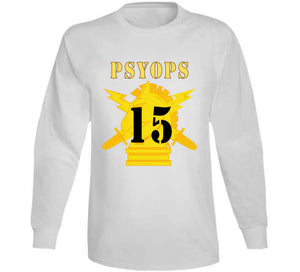 Army - Psyops W Branch Insignia - 15th Battalion Numeral - Line X 300 V1 Long Sleeve
