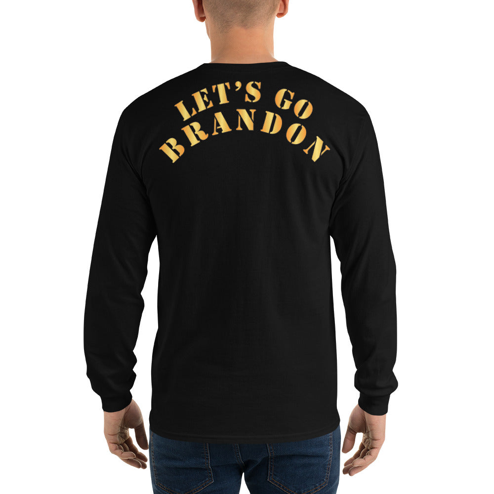 Men’s Long Sleeve Shirt - Lets Go Brandon - 2 Lines - Back