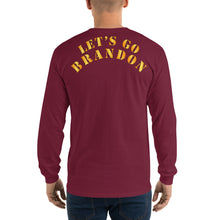 Load image into Gallery viewer, Men’s Long Sleeve Shirt - Lets Go Brandon - 2 Lines - Back
