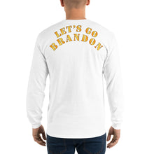 Load image into Gallery viewer, Men’s Long Sleeve Shirt - Lets Go Brandon - 2 Lines - Back
