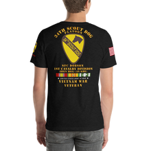 Load image into Gallery viewer, Short-Sleeve Unisex T-Shirt - 34th Scout Dog Plt - Vietnam War Vet SFC Dobson
