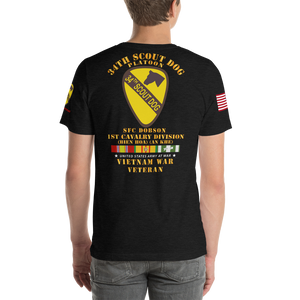 Short-Sleeve Unisex T-Shirt - 34th Scout Dog Plt - Vietnam War Vet SFC Dobson