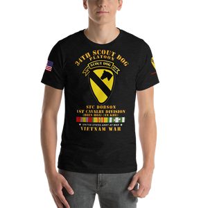 Short-Sleeve Unisex T-Shirt - 34th Scout Dog Plt - Vietnam War Vet SFC Dobson