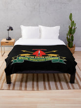 Load image into Gallery viewer, Army - US Army Special Operations Command - Sine Pari - SSI w Br - Ribbon X 300 Throw Blanket
