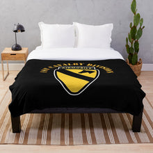 Load image into Gallery viewer, Army - 1st Cavalry Division SSI w Airmobile Tab Throw Blanket
