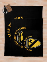 Load image into Gallery viewer, Army - 1st Cavalry Division SSI w Airmobile Tab Throw Blanket
