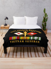 Load image into Gallery viewer, Army - 121st Signal Bn w BR - Vietnam Veteran w BN NUM X 300 Throw Blanket
