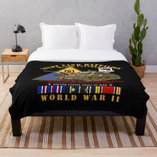 Load image into Gallery viewer, Army - 761st Tank Battalion - Black Panthers - w Tank w SSI WWII EU SVC Throw Blanket

