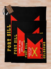 Load image into Gallery viewer, Army - Fort SIll, Home of Artillery Guidon w Cassion - Black X 300 Throw Blanket
