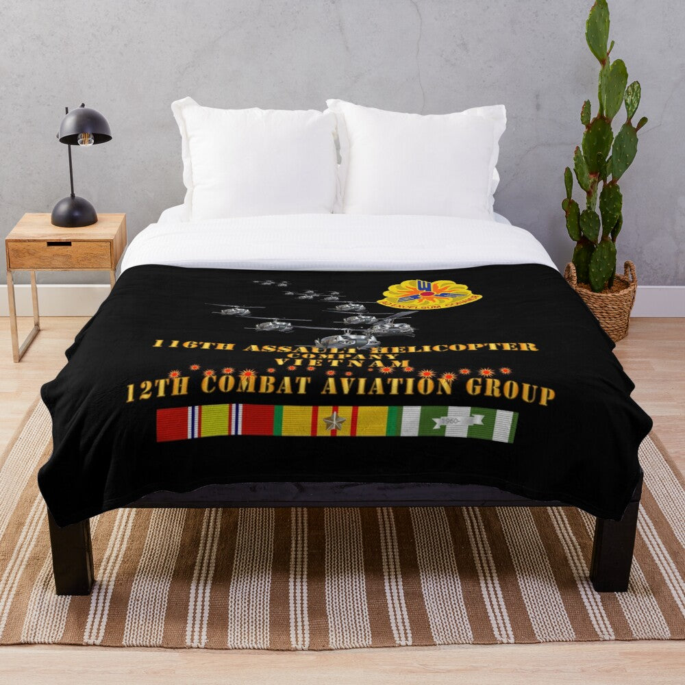 Army - 116th Assault Helicopter Co w 12th CAB - w VN SVC x 300 Throw Blanket