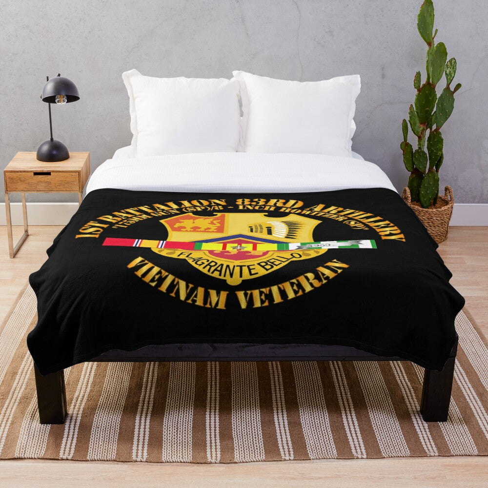 Army - 1st Bn 83rd Artillery - Vietnam Veteran w SVC Throw Blanket