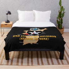 Load image into Gallery viewer, Army - Korea Map - 2nd Infantry Div - Second to None - V1 Throw Blanket
