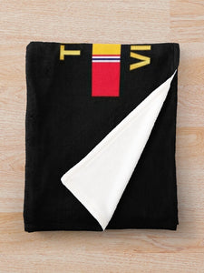 Army - Badge - Long Range Reconnaissance Patrol - Tip of the Spear - Vietnam Veteran with Service Ribbons Throw Blanket