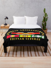 Load image into Gallery viewer, Army - Combat Artilleryman Badge - Vietnam Vet w VN SVC Throw Blanket
