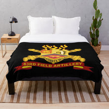Load image into Gallery viewer, Army - 83rd Field Artillery w Br - Ribbon Throw Blanket

