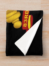 Load image into Gallery viewer, Army - 83rd Field Artillery w Br - Ribbon Throw Blanket
