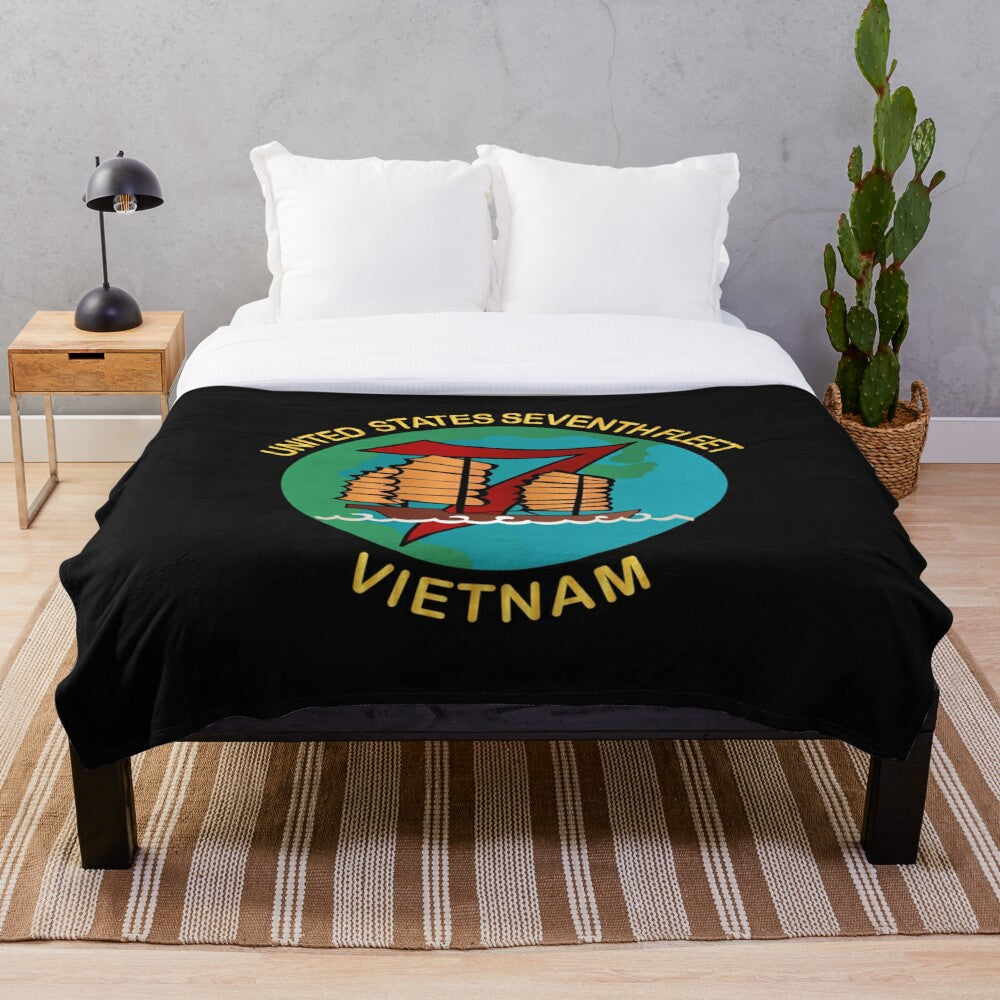 Navy - United States Seventh Fleet - Vietnam V1 Throw Blanket