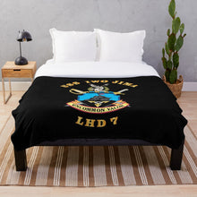 Load image into Gallery viewer, Navy - USS Iwo Jima (LHD-7) wo BakGrd Throw Blanket
