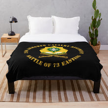 Load image into Gallery viewer, Army - 2nd Armored Cavalry Regiment DUI - Battle of 73 Easting Throw Blanket
