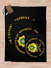 Load image into Gallery viewer, Army - 2nd Armored Cavalry Regiment DUI - Battle of 73 Easting Throw Blanket
