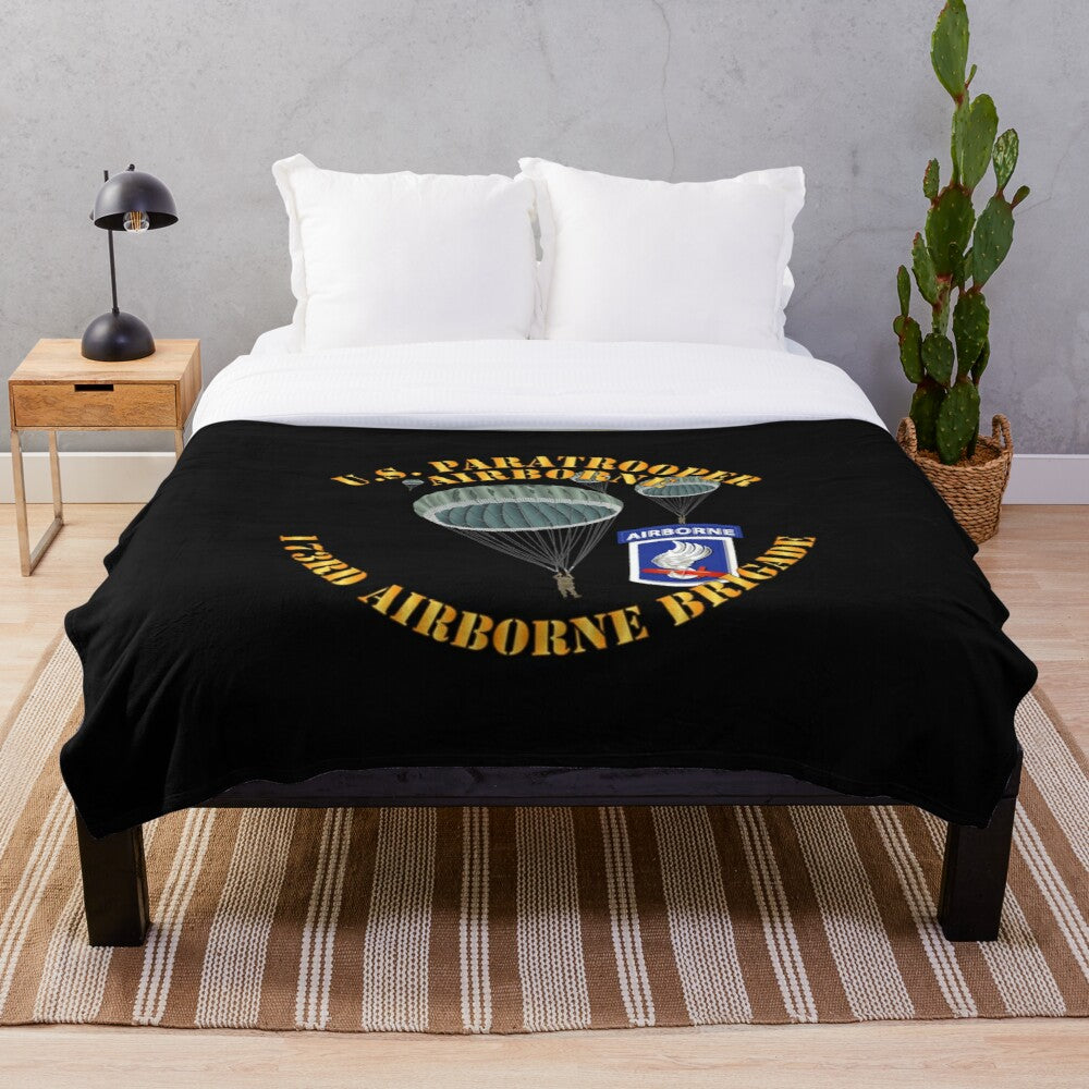 Army - US Paratrooper - 173rd Airborne Bde Throw Blanket