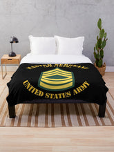 Load image into Gallery viewer, Army - Enlisted - MSG - Master Sergeant - Std - Retired Throw Blanket
