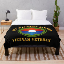 Load image into Gallery viewer, Army - 9th Infantry Div - Vietnam Veteran V1 Throw Blanket
