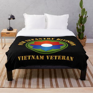 Army - 9th Infantry Div - Vietnam Veteran V1 Throw Blanket