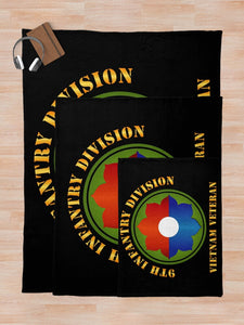 Army - 9th Infantry Div - Vietnam Veteran V1 Throw Blanket