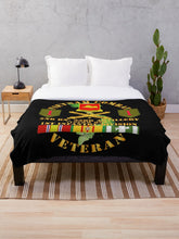 Load image into Gallery viewer, Army - Vietnam Combat Vet - 2nd Bn 33rd Artillery - 1st Inf Div SSI Throw Blanket
