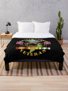 Army - Vietnam Combat Vet - O Co 75th Infantry (Ranger) - 3rd Bde 82nd Airborne DivSI Throw Blanket