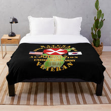 Load image into Gallery viewer, Army - KATUSA - 8th Army w Korea Map Green Throw Blanket
