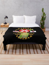 Load image into Gallery viewer, Army - KATUSA - 8th Army w Korea Map Green Throw Blanket
