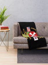 Load image into Gallery viewer, Army - KATUSA - 8th Army w Korea Map Green Throw Blanket
