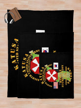 Load image into Gallery viewer, Army - KATUSA - 8th Army w Korea Map Green Throw Blanket
