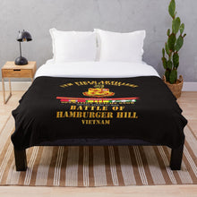 Load image into Gallery viewer, Hamburger Hill -2nd Bn 11th Artillery w Svc Ribbons Streamer Throw Blanket
