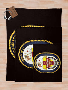 Navy - USNS Mercy - T-AH-19 wo Txt Throw Blanket