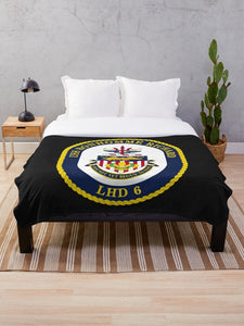 Navy - USS Bonhomme Richard wo Txt Throw Blanket