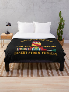 Army - 4th Bn, 32nd Armor - Desert Storm Veteran Throw Blanket