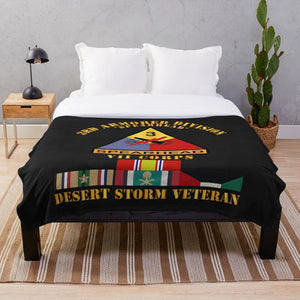 Army - 3rd Armored Div - VII Corps - Desert Storm Veteran Throw Blanket