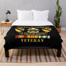 Load image into Gallery viewer, Army - Vietnam Combat Vet w 1st Bn 8th Cav 1st Cav - Jumping Mustangs - Hat Throw Blanket
