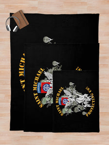 Army - 82nd Airborne Div - Saint Michael - Protecting Us - Mass Throw Blanket