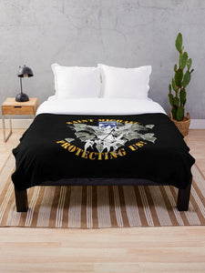 Army - XVIII Airborne Corps - Saint Michael - Protecting Us Throw Blanket