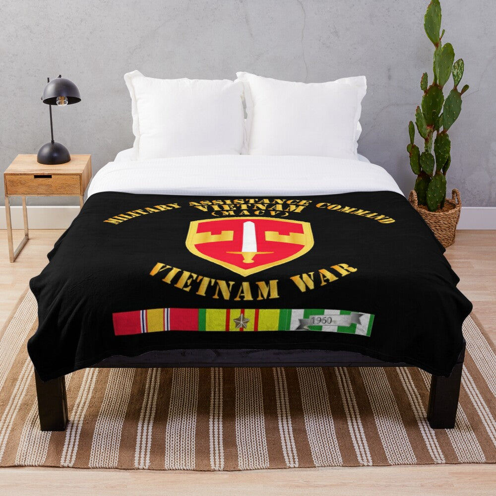 Army - Military Assistance Cmd Vietnam - MACV - Vietnam War w SVC Throw Blanket