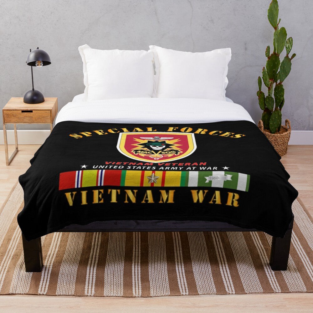 Army - Special Forces - MACV SOG VN SVC V1 Throw Blanket